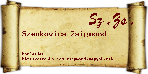Szenkovics Zsigmond névjegykártya